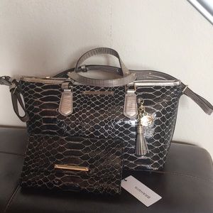 Brahmin Brown Snakeskin Bag and Wallet